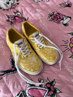Vans Yellow Floral Canvas Low-Top Sneakers